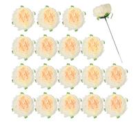 QUARKZMAN 25pz Peonie Artificiali Fiori Finti Peonia Fiori Artificiali Seta Fiori Teste Veri Tocco con Finti Steli per Casa Ufficio Matrimonio Bouquet Festa Festival Decorazioni Luce Giallo