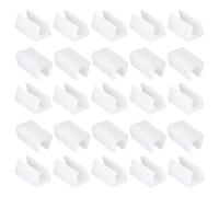 QUARKZMAN 25pz Tappi per Gambe di Sedie a Forma di Rettangolo Antiscivolo, Adatti a Gambe Tubo Metallico 7-8mm - Protezione in Plastica per Pavimenti in Legno, Bianco