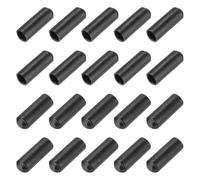QUARKZMAN 25pz Tappi Termorestringenti 8mm ID x 25mm L 2:1 Rapporto Guaine Termorestringenti Tappi Rivestiti Sigillati Impermeabili Adesivi per Cavi Elettrici, Neri