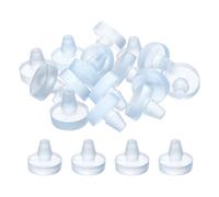 QUARKZMAN 26pz Paraspigoli per Piano Tavolo Vetro con Gambo, 6,5mm/0,26" Paraspigoli Gomma Trasparente Distanziatori Antiscivolo Anti Collisione Spaziatoris per Armadi Mobili (per Foro 1/4")