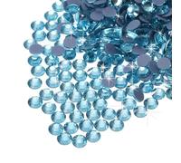 QUARKZMAN 2880 Pz Strass Termoadesivi in Vetro Cristallo Gemme Artigianali per Abbigliamento Decorazione Fai da Te (SS6 2mm, Blu Lago)