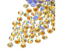 QUARKZMAN 2880 Pz Strass Termoadesivi in Vetro Cristallo Gemme Artistiche per Artigianato Abbigliamento Decorazione Fai da Te(SS6 2mm, Colore Giallo)