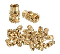 QUARKZMAN 28Pz Inserti Filettati, M4 x 8mm L x 6mm OD Inserti Dadi in Ottone Puro Dadi Zigrinati Metrici Femmina per Fissaggio a Caldo Dado Incorporamento per Componenti Stampa 3D