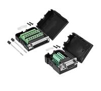 QUARKZMAN 2in 1 Set Scheda Interruzione Connettore D-Sub Db25 e D-Sub Db9 | Adattatore Morsettiera Senza Saldatura, con Custodia, per Apparecchiature Controllo Automatico Computer