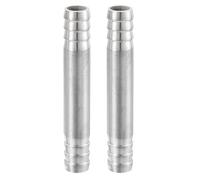 QUARKZMAN 2Pcs 16x100mm Raccordi Uguali per Tubi con Innesto A Manicotto, per Tubi in Acciaio Inossidabile 304 per Collegamenti in Sistemi A Vuoto, Collegamenti Industriali, Argento
