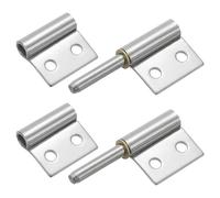 QUARKZMAN 2Pcs 2" x 1-1/2" (LxW) 304 Acciaio Inossidabile Saldabile Cerniere con Preforato Cerniere a Bandiera Sollevabili Cerniere Staccabili per Porte a Battente Porte Metalliche, Argento