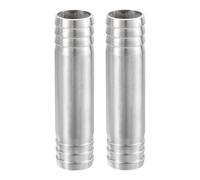 QUARKZMAN 2Pcs 25x100mm Raccordi per Tubi Uguali con Barba, Adattatore per Tubi in Acciaio Inossidabile 304 per Sistemi a Vuoto, Connessioni Industriali, Attrezzature Pneumatiche, Argento