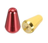 QUARKZMAN 2Pcs 3 Way 5 Way Guitar Toggle Switch Tip, Attacco A Croce In Ottone Ad Inserimento 4.5mm/0.18" Per ST TL Chitarra Elettrica Ricambi, Oro/Rosso Scuro