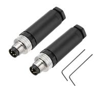 QUARKZMAN 2Pcs 4 Pin M8 Maschio Connettore Aviazione Spina C Codifica 8mm Connettore Sensore Circolare Impermeabile Ip67 per Cavo