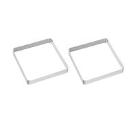 QUARKZMAN 2pcs Anelli per Torte Forati 4.72" in Acciaio Inossidabile Quadrato, Anello per Crostate Antiaderente Lucidato, Anello Spesso per Mousse e Dessert, Strumenti per Cottura di Torte