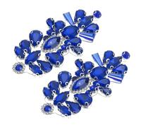 QUARKZMAN 2Pcs Applique In Cristalli Rhinestone, Patch In Ferro Con Rhinestone, Applique Da Cucire Con Cristalli Hot Fix Per Fascia Da Sposa Abito Da Sposa Scarpe Borsette, Blu