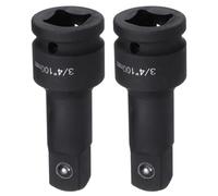 QUARKZMAN 2Pcs Barra Di Estensione Per Presa A Impatto 3/4" Attacco Quadrato 4" Lunghezza CR-V Acciaio Asta Di Estensione Adattatore Chiavi A Cricchetto Per Prese Dado Assale, Nero