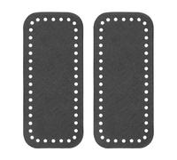 QUARKZMAN 2PCS Base Borsa 7 x 3 Basi In Pelle Borsa Con Fori Nero | All'Uncinetto, Base Rettangolare, Per Cuscino All'Uncinetto, Per Realizzare Borsette A Tracolla Fai Da Te