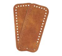 QUARKZMAN 2PCS Base Per Borsa Per Uncinetto, Basi Per Maglieria In Pelle Con Fori, Base Rettangolare Per Cuscino All'Uncinetto Per La Creazione Di Borsette A Tracolla Fai Da Te, Marrone