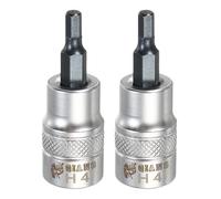 QUARKZMAN 2Pcs Bite Esagonale Per Avvitatore A Bussola 3/8" H4 Acciaio S2 Testa Esagonale Punta Trapano Adattatore Bussola CR-V Per Assi Auto Dadi Esagonali Bulloni Riparazione Casa