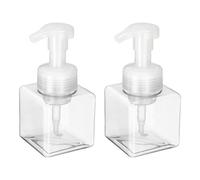 QUARKZMAN 2PCS Bottiglia Di Plastica Vuota Con Pompa Schiumogena Quadrata, 250ml Dispenser Per Sapone Schiumogeno Da Viaggio Ricaricabile Per Shampoo, Lozione Viso (6", Trasparente)