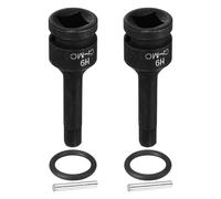 QUARKZMAN 2Pcs Bussola Esagonale Ad Impulso 9mm Metrica CR-MO Acciaio 6 Punte Con Perno Di Sicurezza Per Adattatore Avvitatore A Percussione 1/2"