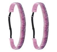 QUARKZMAN 2Pcs Fascia Per Capelli Donna, Fascia Per Capelli Elastica Sport Non Scivola Con Brillantini Per Palestra Corsa Yoga Sport, Viaggio E Allenamento