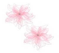 QUARKZMAN 2Pcs Fiore Di Broccato Di Seta Grande Spilla Da Fiore Per Donne Eleganti Fiori Di Organza Per Abiti Da Sposa Da Ballo Party Cappello Accessori Rosa