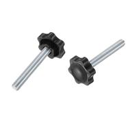 QUARKZMAN 2Pcs Manopole A Stella 3/8"-16 Con Perno Filettato 2.6" In Plastica Per Serraggio Manuale Sostitutive Per Mobili Industriali Utensili Attrezzature Morsetti Colore Nero