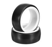 QUARKZMAN 2Pcs Pneumatici Per Auto RC 1/10 Stradali, Pneumatici RC Drift In Plastica Rigida Sostitutivi Per Veicoli A Controllo Remoto Drift, Bianco E Nero