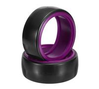 QUARKZMAN 2Pcs Pneumatici Per Auto RC 1/10 Su Strada, Pneumatici RC Drift In Plastica Dura Sostituti Per Veicoli A Controllo Remoto Drift, Nero Viola