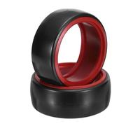 QUARKZMAN 2Pcs Pneumatici Per Auto RC 1/10 Su Strada, Pneumatici RC Drift In Plastica Dura Sostitutivi Per Veicoli A Controllo Remoto Drift, Nero Rosso