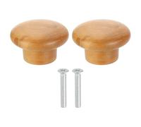 QUARKZMAN 2Pcs Pomello Rotondo In Legno Per Cassetti, Diametro 1 5/8" Pomelli Rotondi Per Cassetti In Legno Con Viti Per Mobili Cassetti Armadio Credenza, Faggio