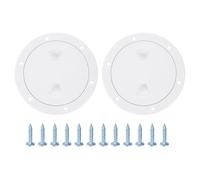 QUARKZMAN 2Pcs Portello per Barca, 4" Round Piastra Antiscivolo per Ispezione Portello di Accesso E Coperchio, Copertura Rimovibile con Viti per Barche Marine Yacht Navi, Bianco