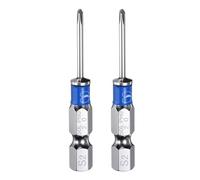 QUARKZMAN 2Pcs Punta Phillips Anturto PH0 Alesaggio Asta Esagonale (50mm) Lunghezza Asta Magnetica Testa Crociata Punta Trapano Acciaio S2 Brillantetura A Specchio Potenziata Utensile.