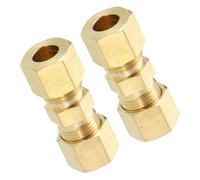 QUARKZMAN 2Pcs Raccordi A Compressione Per Tubi, 5/16" Giunto Diritto A Compressione In Ottone Adattatore Collegamento Per Gas Liquido Trasporto Collegamento Tubazioni E Tenuta Stagna