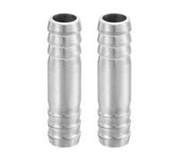 QUARKZMAN 2Pcs Raccordi per Tubi Uguali 14x55mm con Innesto A Spina, per Tubi in Acciaio Inossidabile 304 per Collegamenti in Sistemi A Vuoto, Collegamenti Industriali, Argento