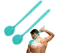 QUARKZMAN 2Pcs Spazzola Per La Schiena In Silicone, Spazzola Per La Schiena Per Doccia Manico Lungo Da Bagno Con Nocciolo In Nylon Doppia Faccia Esfoliante Morbido Massaggiatore Per Il