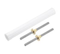 QUARKZMAN 2Pcs Vite A Ricircolo Di Sfere 100mm Tr8x4 Con Dado In Ottone (Passo 2mm, 2 Principi, Avanzamento 4mm), Barra Filettata In Acciaio Inox 304 Pezzi Di Aggiornamento, Argento