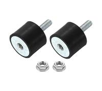QUARKZMAN 2Pezzi Supporti in Gomma M6 x 18mm, 25 x 20mm Antivibranti In Gomma Con Dadi Di Bloccaggio Silentblock per Generatori a Benzina, Compressori d'aria, Saldatrici