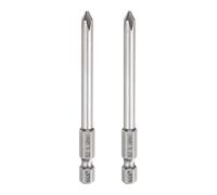QUARKZMAN 2Pz #1 Punte Cacciavite Phillips PH1 1/4" Gambo Esagonale 3.15" (80mm) Lungo 5mm Asta Punta Trapano a Croce Magnetiche acciaio S2 Inserti per Avvitatore Industriale, Grigio