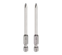 QUARKZMAN 2Pz #1 Punte Cacciavite Phillips PH1 1/4" Gambo Esagonale 3" (75mm) Lungo 4mm Asta Punta Trapano a Croce Magnetiche acciaio S2 Inserti per Avvitatore Industriale, Grigio
