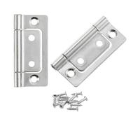 QUARKZMAN 2Pz 2x1 Pollice Cerniere per Porte Non a Mortaio Cerniere per Porte Pieghevoli Antirumore Placcatura per Mobili per Armadietti Finestre Guardaroba con Viti, Bianco Puro