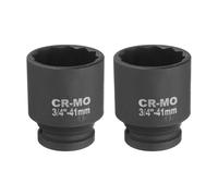 QUARKZMAN 2Pz 3/4" da 12 Punte Set Bussole a Impatto 41mm Bussola Metrica per Dado Dell'Asse Fuso Chiavi a Bussola a Cricchetto Profondo per Riparazione Auto Facile Rimozione