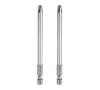 QUARKZMAN 2Pz #3 Punte Cacciavite Phillips PH3 1/4" Gambo Esagonale 4" (100mm) Lungo 6mm Asta Punta Trapano a Croce Magnetiche acciaio S2 Inserti per Avvitatore Industriale, Grigio
