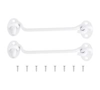 QUARKZMAN 2pz 6" Gancio Occhiello Serratura Porta Fienile Privacy Hardware Serratura Cancello Acciaio Inossidabile per Finestra Cabina Ganci Porta Scorrevole Camera Letto Bagno, Bianco