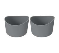 QUARKZMAN 2pz 6cm Copertura in Silicone Protettiva Bottiglia Acqua da 12-24 Oz, Copertura in Silicone Antiscivolo per Fondo Bottiglia, Accessori Tazze Forma Irregolare, Grigio Scuro