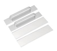 QUARKZMAN 2pz Autoadesivi Maniglie, Bianco Alluminio Lega Autoadesive Istantaneo Cassetto Maniglie Tiri per Bagno, Armadio, Armadio, Cassettone, Finestra (200mm/7.87" Lunghezza)