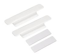 QUARKZMAN 2pz Autoadesivi Maniglie, Bianco Plastica Autoadesive Istantaneo Cassetto Maniglie Tiri per Bagno, Armadio, Armadio, Comò, Finestra (110mm/4.33" Lunghezza)