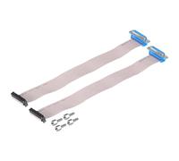 QUARKZMAN 2Pz Cavo a Nastro Piatto Grigio a 26 Pin Db25 Femmina a Fc-26P Passo 2.54mm Lunghezza 30cm Cavo Porta Seriale Db per Computer, display Led, Dvd con 4 Viti