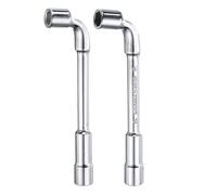 QUARKZMAN 2pz Chiave Bussola Esagonale Angolata Forma L 9mm 10mm Chiave Bussola Tubolare 6 Punte Metrica Doppia Estremità Acciaio ad Alto Tenore Carbonio per Riparazioni Generali Tubazioni