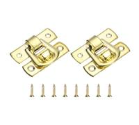 QUARKZMAN 2pz Chiusura Scatto Chiusura Scatto, 30 x 18mm Scatola Decorativa Retrò Chiusura Levetta Fibbia Metallo Chiusura Scatto Viti per Portagioie Valigia Cassetta, Oro