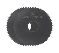 QUARKZMAN 2pz Circolare Sega Lame 63mm x 16mm x 1.2mm 72 Denti Nitruro Rivestito Alta Velocità Acciaio (HSS) Fresatura Frese per Alluminio Lega Metallo Plastica Legno