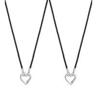 QUARKZMAN 2Pz Cordino per Occhiale con Anello,Laccetti per Occhiali Cinturino Collo Anti-Smarrimento da Sole Catenella Morbida e Portatile con Anello a Cuore in Lega per Uomo e Donna, Nero