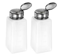 QUARKZMAN 2pz Dispenser Solventi Alcol, 250ml (8.5oz) Dispenser Liquidi Pressione, Coperchio Sigillante Acciaio Inox per Acetone, Detergente, Solvente Smalti, Bianco